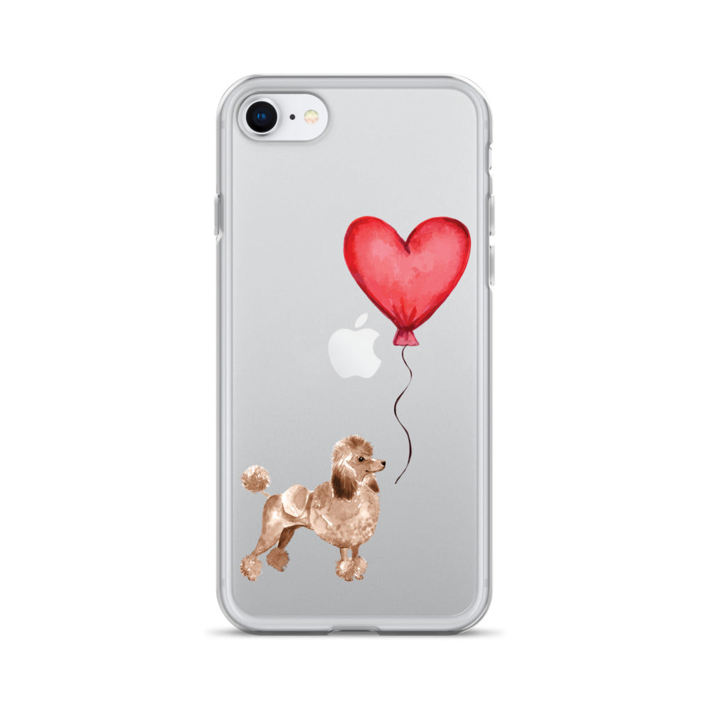 Dog with Balloon Brown Poodle Clear Case for iPhone®