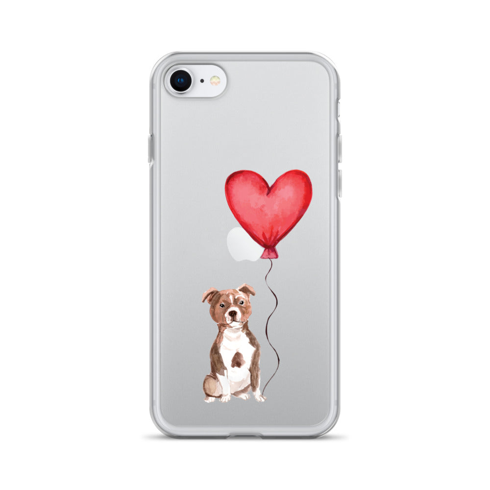 Dog with Balloon Staffie Bulldog Terrier Clear Case for iPhone®