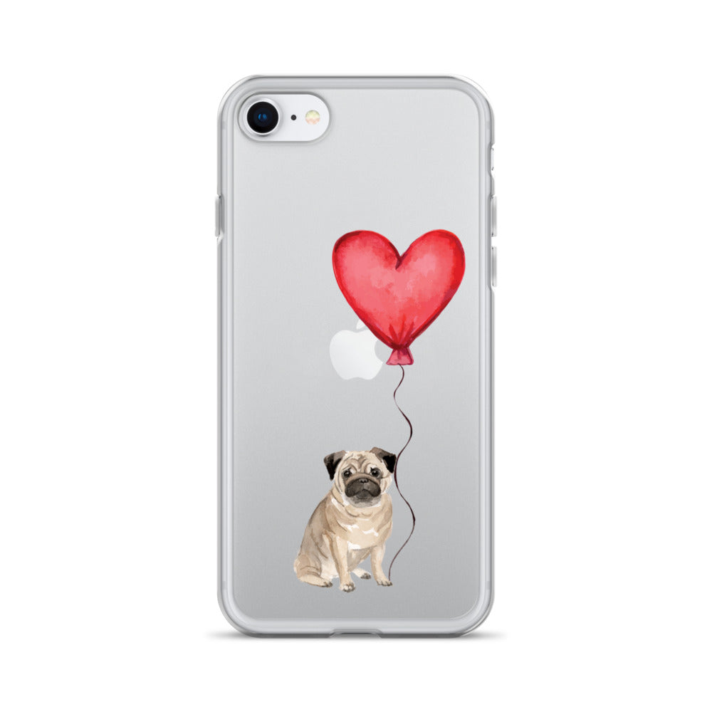 Dog with Balloon Pug Clear Case for iPhone®