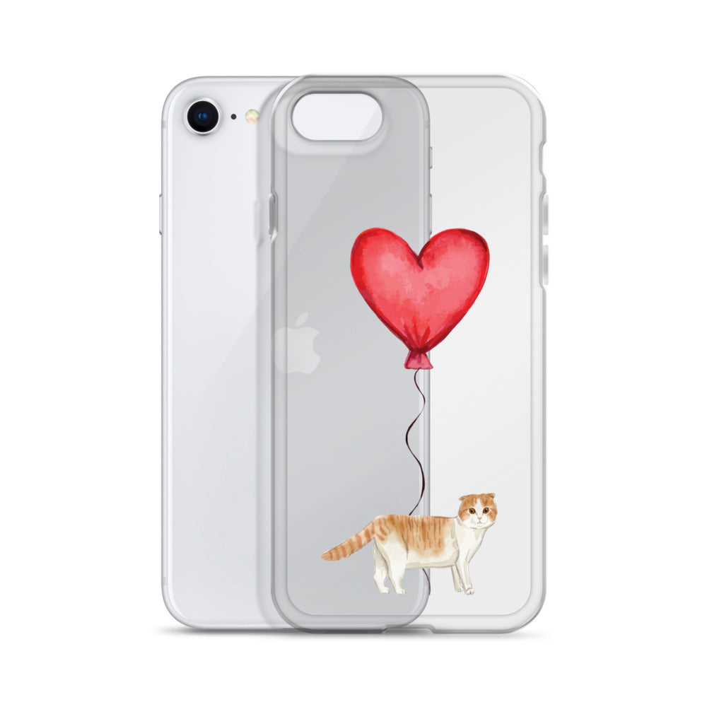 Cat with Balloon Scottish Fold Clear Case for iPhone®