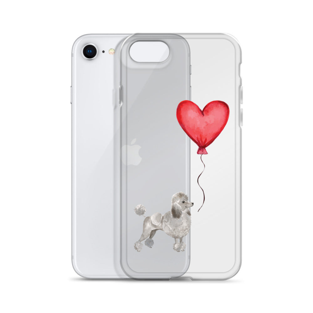 Dog with Balloon Grey Poodle Clear Case for iPhone®