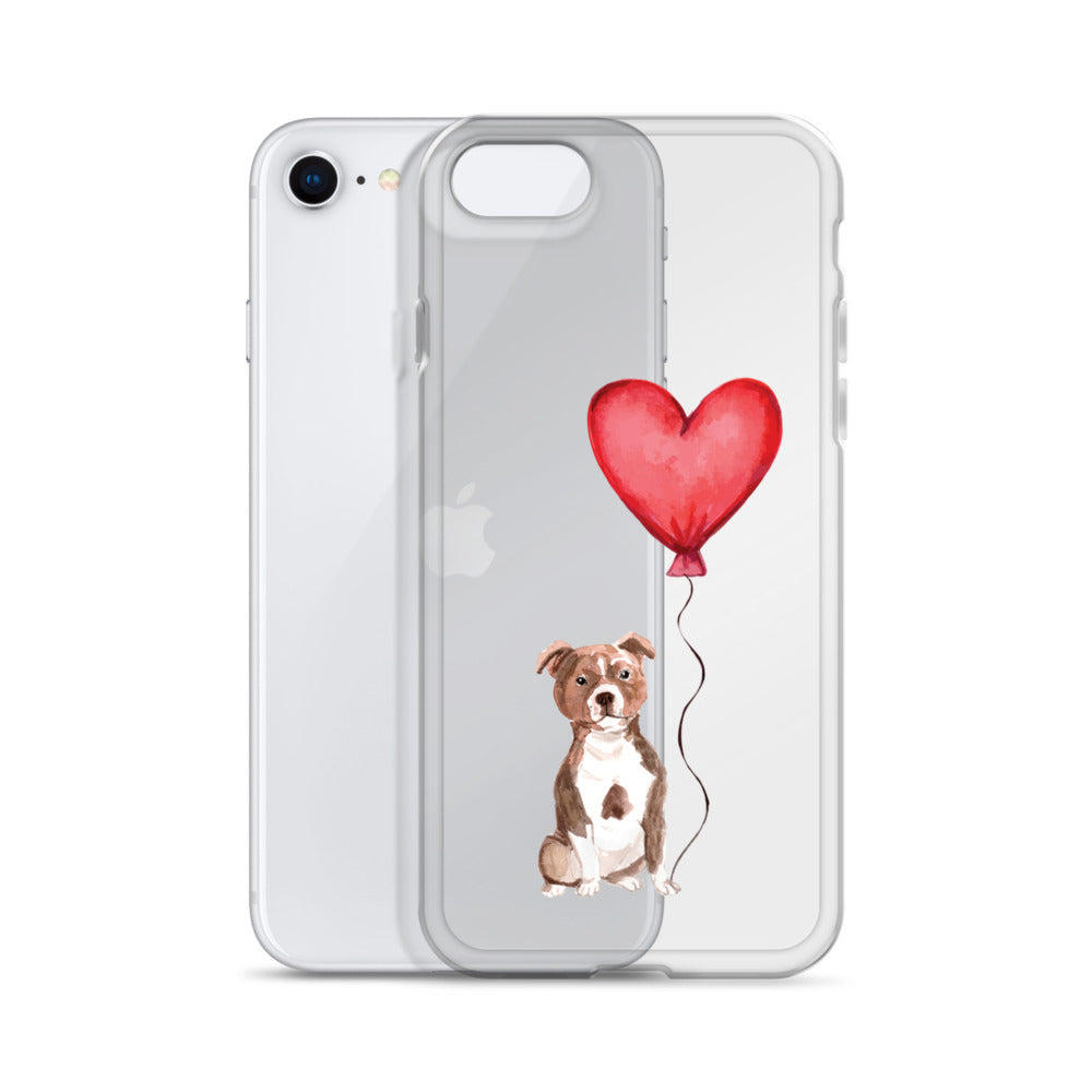 Dog with Balloon Staffie Bulldog Terrier Clear Case for iPhone®