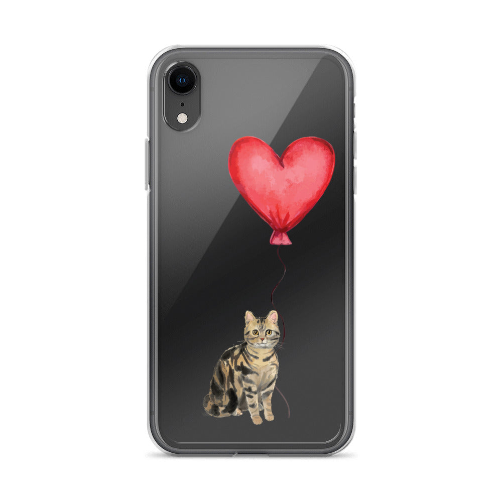 Cat with Balloon Brown Tabby Case for iPhone®