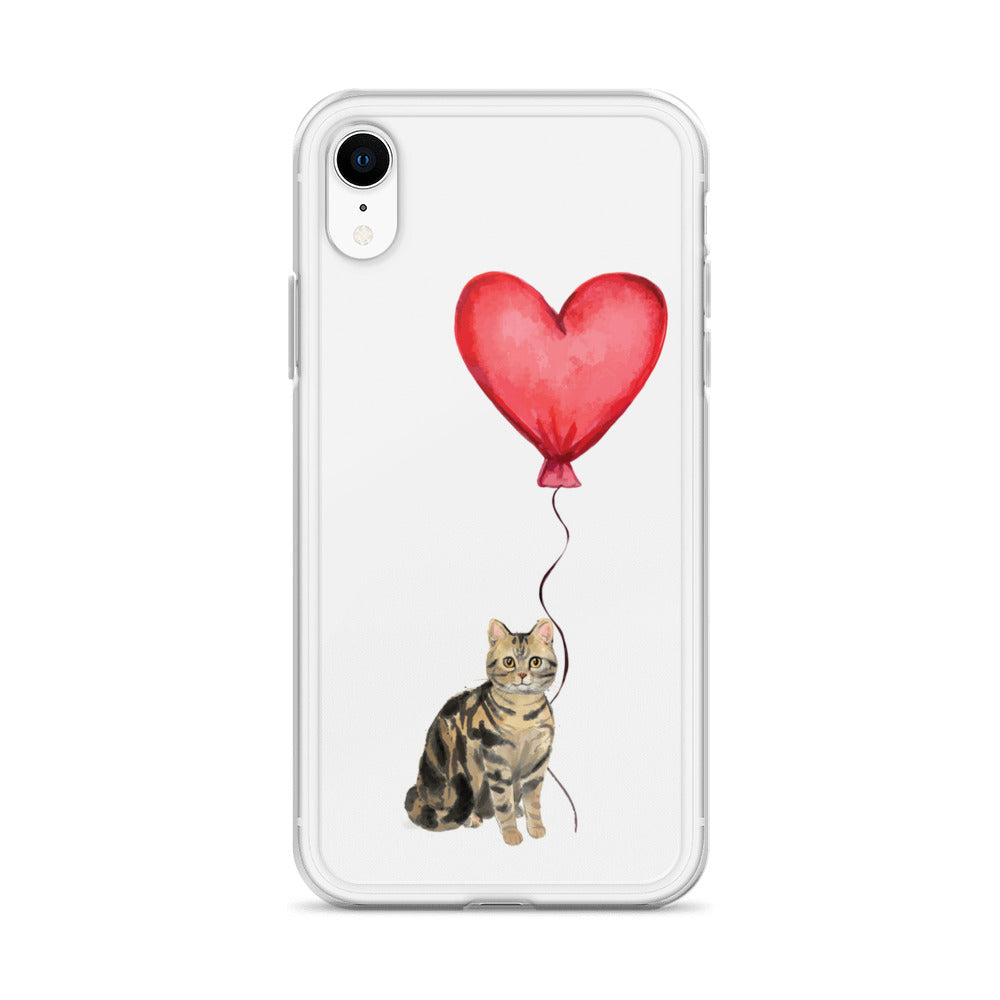 Cat with Balloon Brown Tabby Case for iPhone®