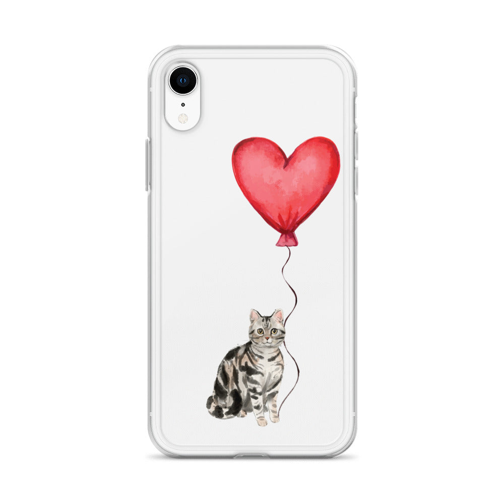 Cat with Balloon Silver Tabby Case for iPhone®