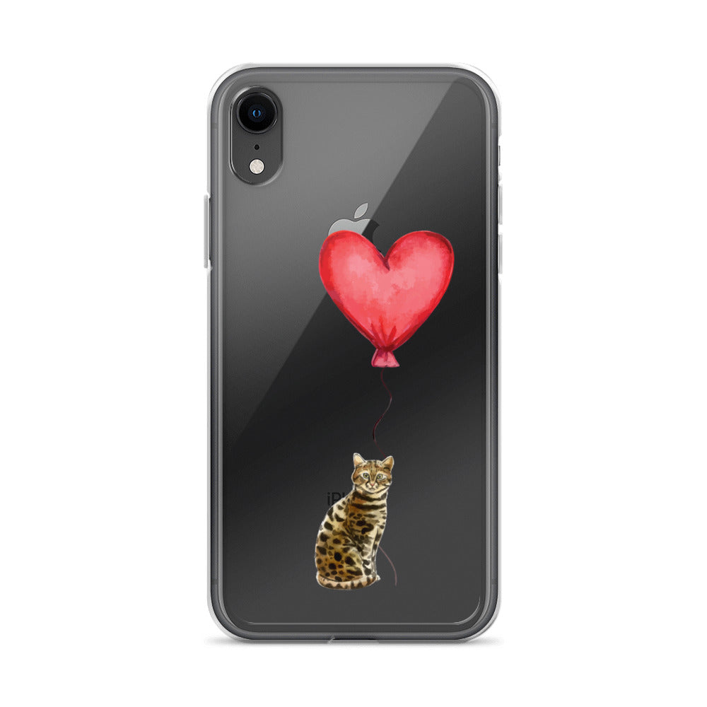 Cat with Balloon Bengal Clear Case for iPhone®