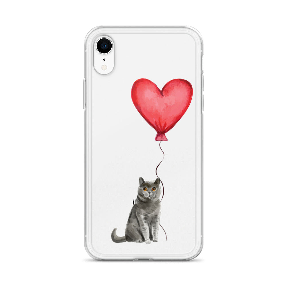 Cat with Balloon British Shorthair Clear Case for iPhone®