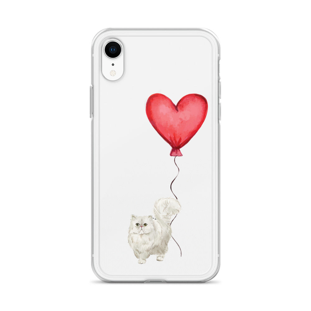 Cat with Balloon Persian Clear Case for iPhone®