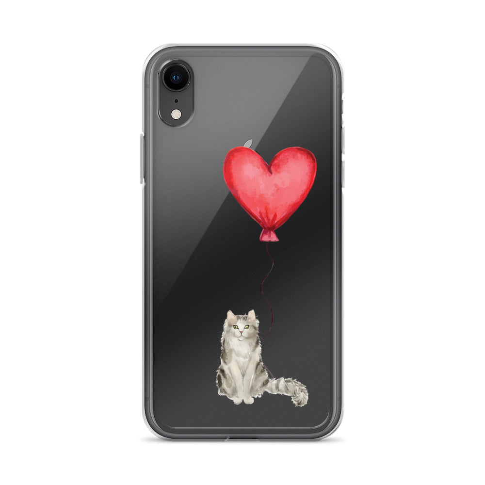 Cat with Balloon Ragamuffin Clear Case for iPhone®