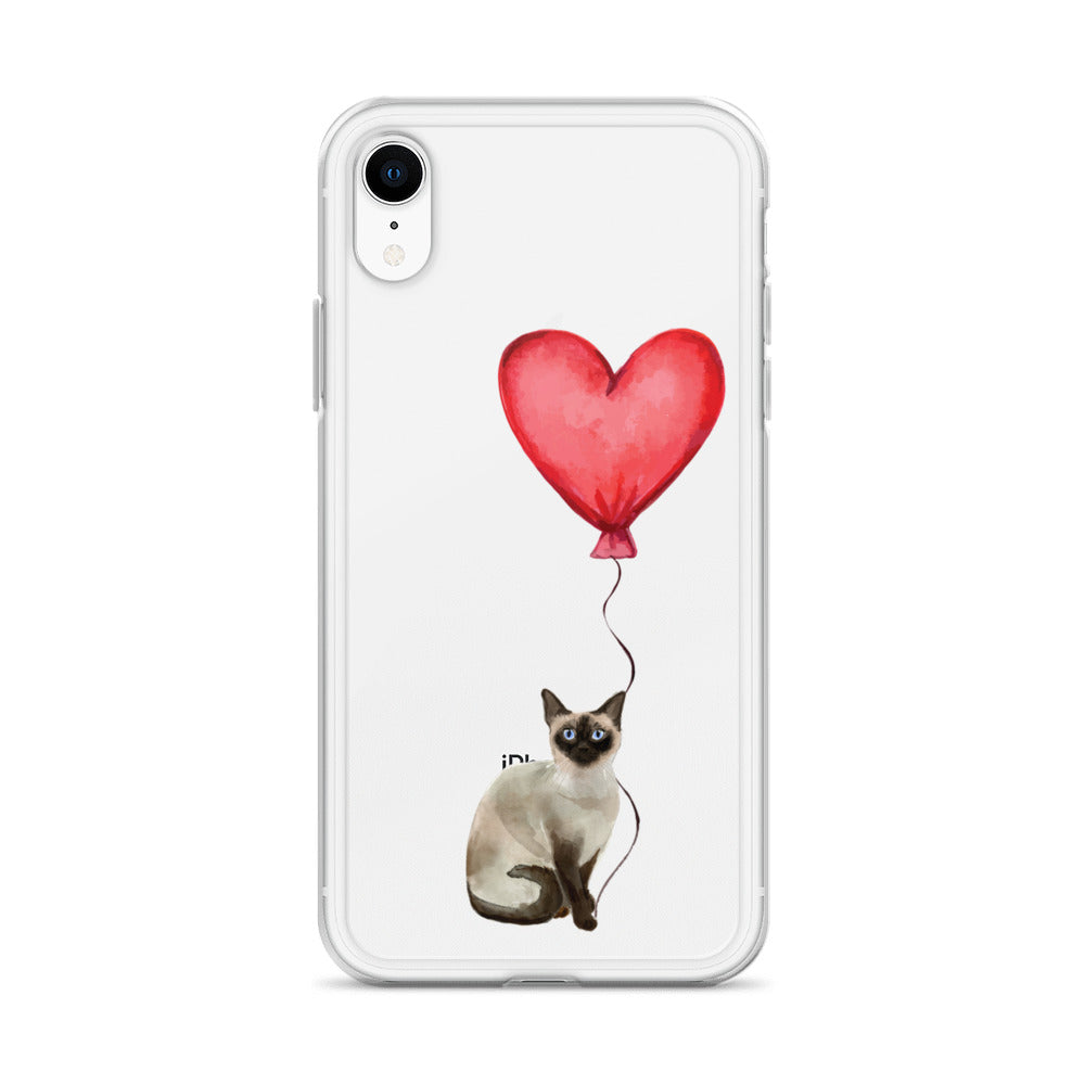 Cat with Balloon Siamese Clear Case for iPhone®