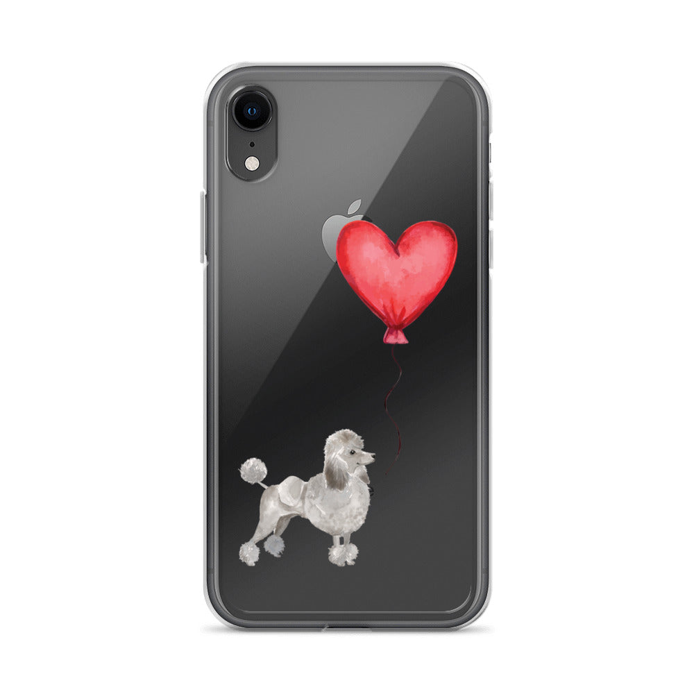 Dog with Balloon Grey Poodle Clear Case for iPhone®