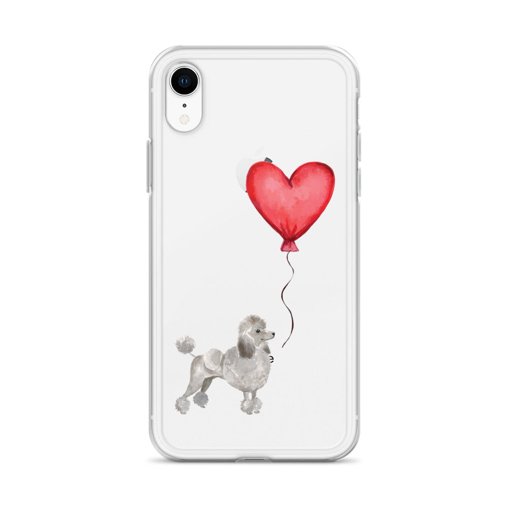 Dog with Balloon Grey Poodle Clear Case for iPhone®