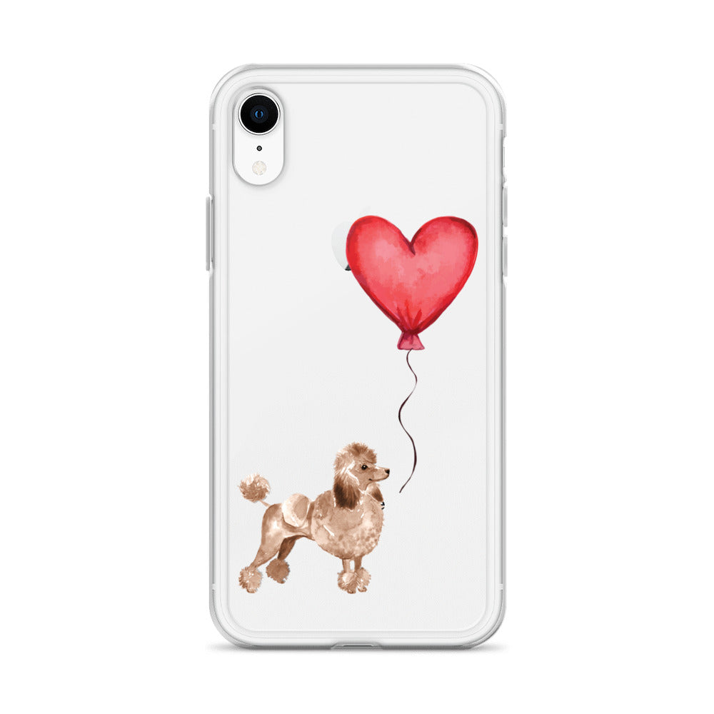 Dog with Balloon Brown Poodle Clear Case for iPhone®