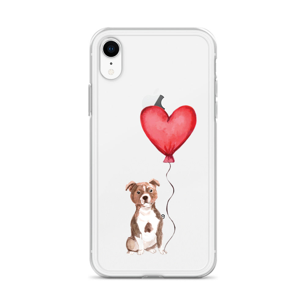 Dog with Balloon Staffie Bulldog Terrier Clear Case for iPhone®