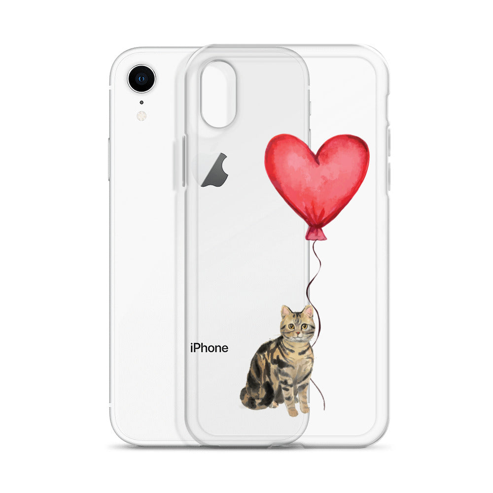 Cat with Balloon Brown Tabby Case for iPhone®