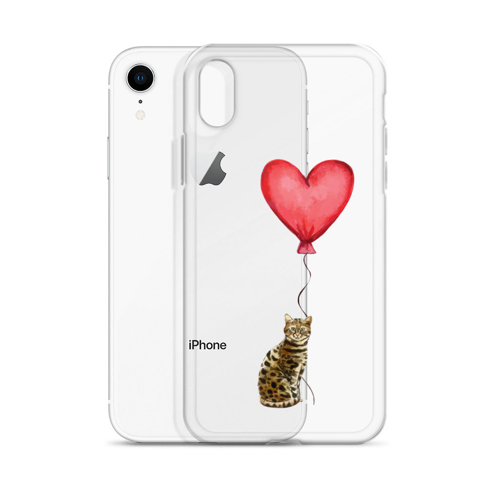 Cat with Balloon Bengal Clear Case for iPhone®