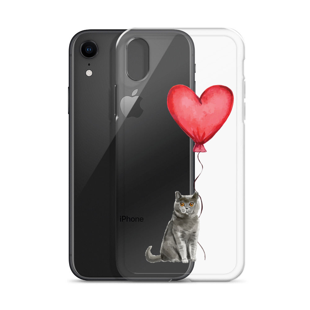 Cat with Balloon British Shorthair Clear Case for iPhone®