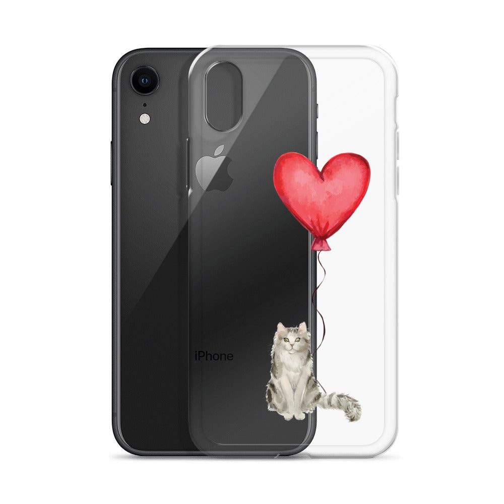 Cat with Balloon Ragamuffin Clear Case for iPhone®