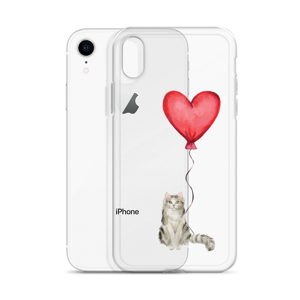 Cat with Balloon Ragamuffin Clear Case for iPhone®