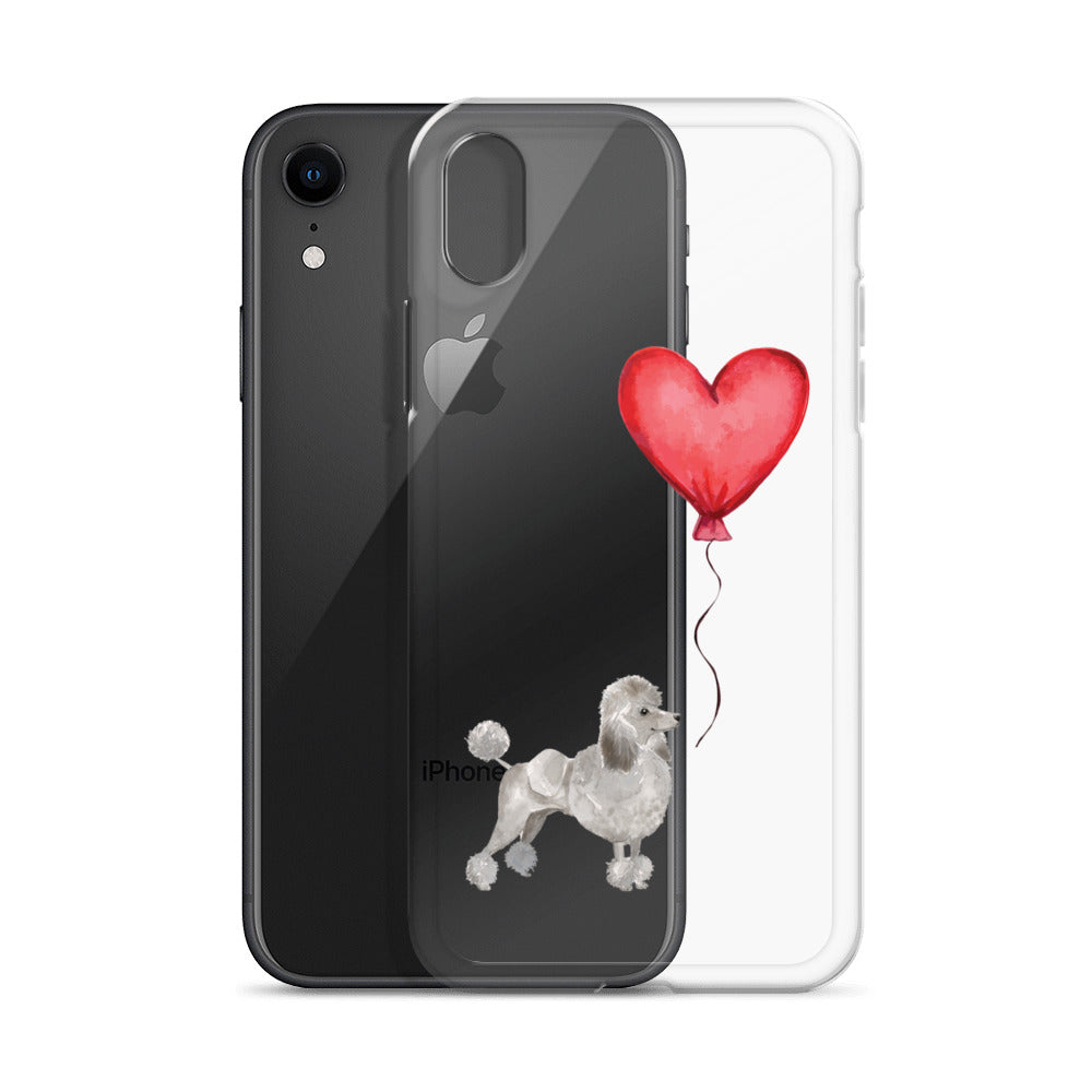 Dog with Balloon Grey Poodle Clear Case for iPhone®