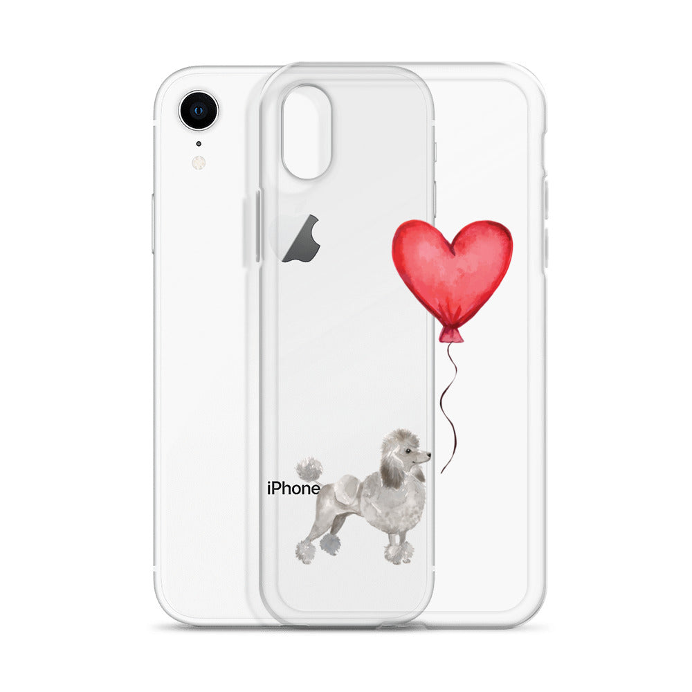 Dog with Balloon Grey Poodle Clear Case for iPhone®