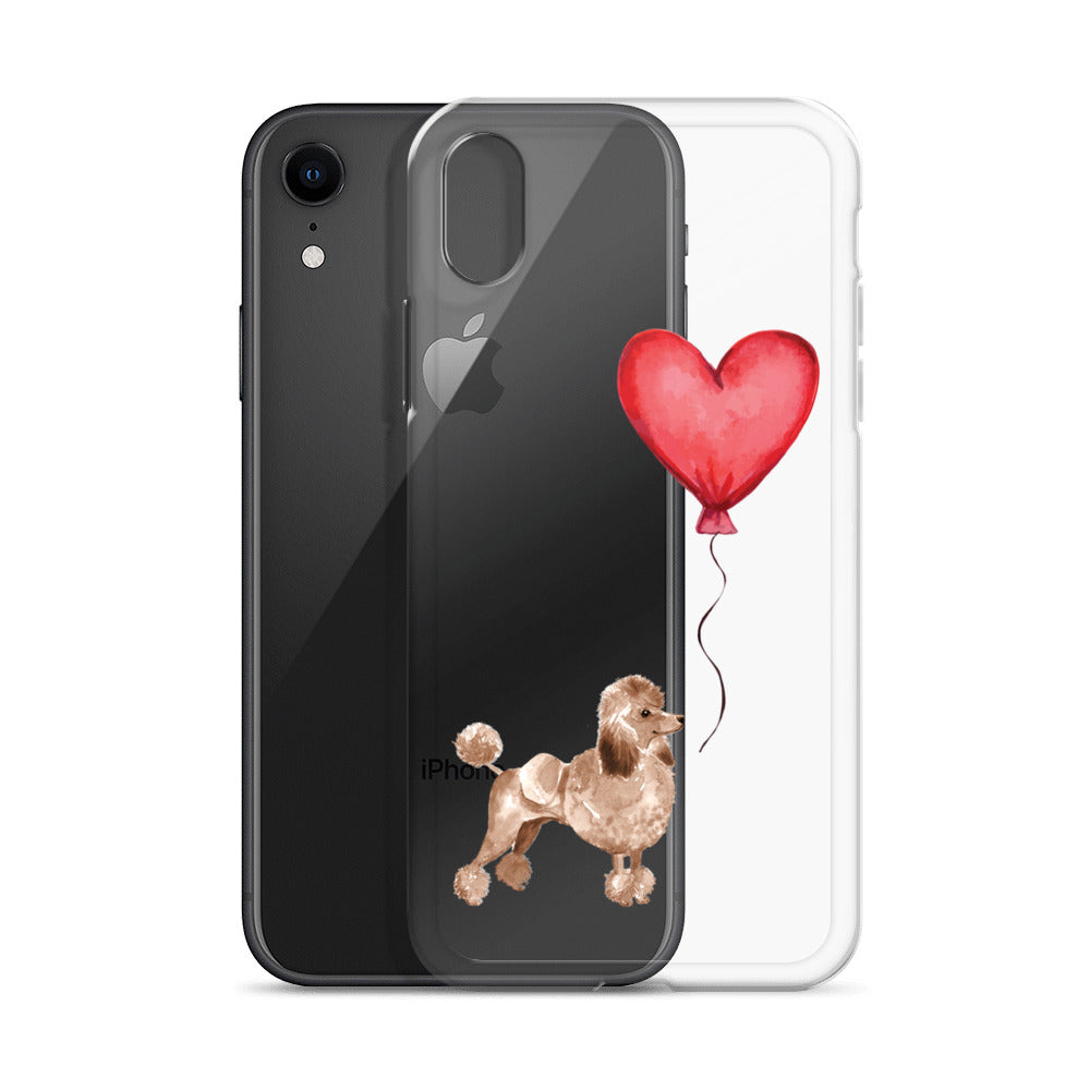 Dog with Balloon Brown Poodle Clear Case for iPhone®