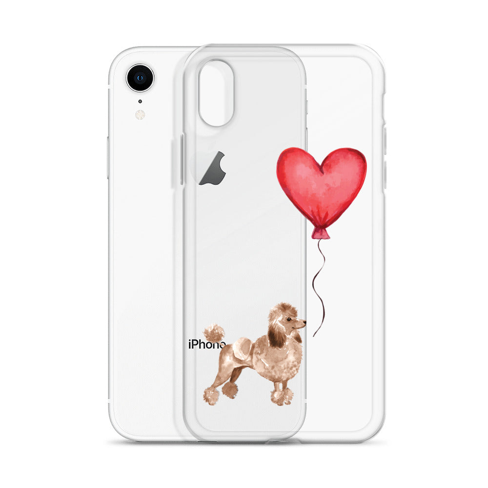 Dog with Balloon Brown Poodle Clear Case for iPhone®