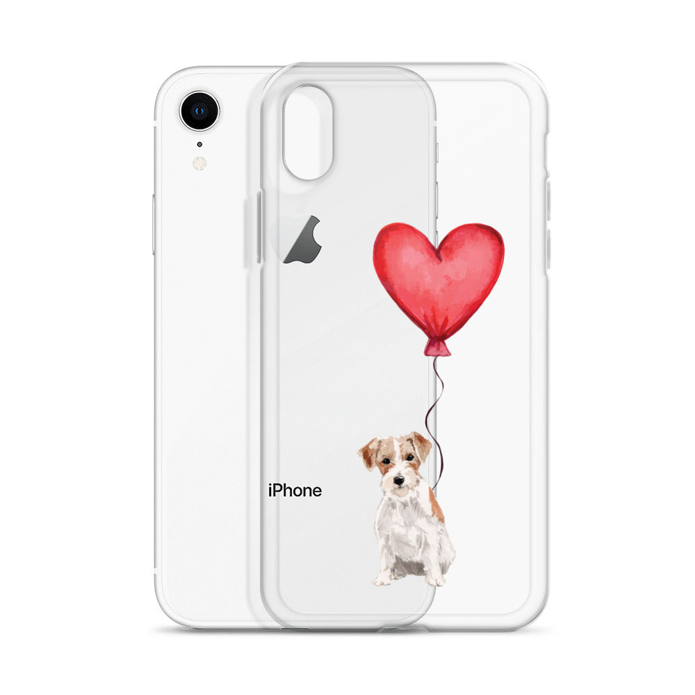 Dog with Balloon Wire Haired Jack Russell Clear Case for iPhone®