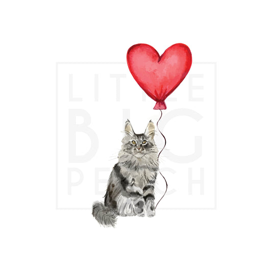 Cat with Balloon Maine Coon Clear Case for iPhone®