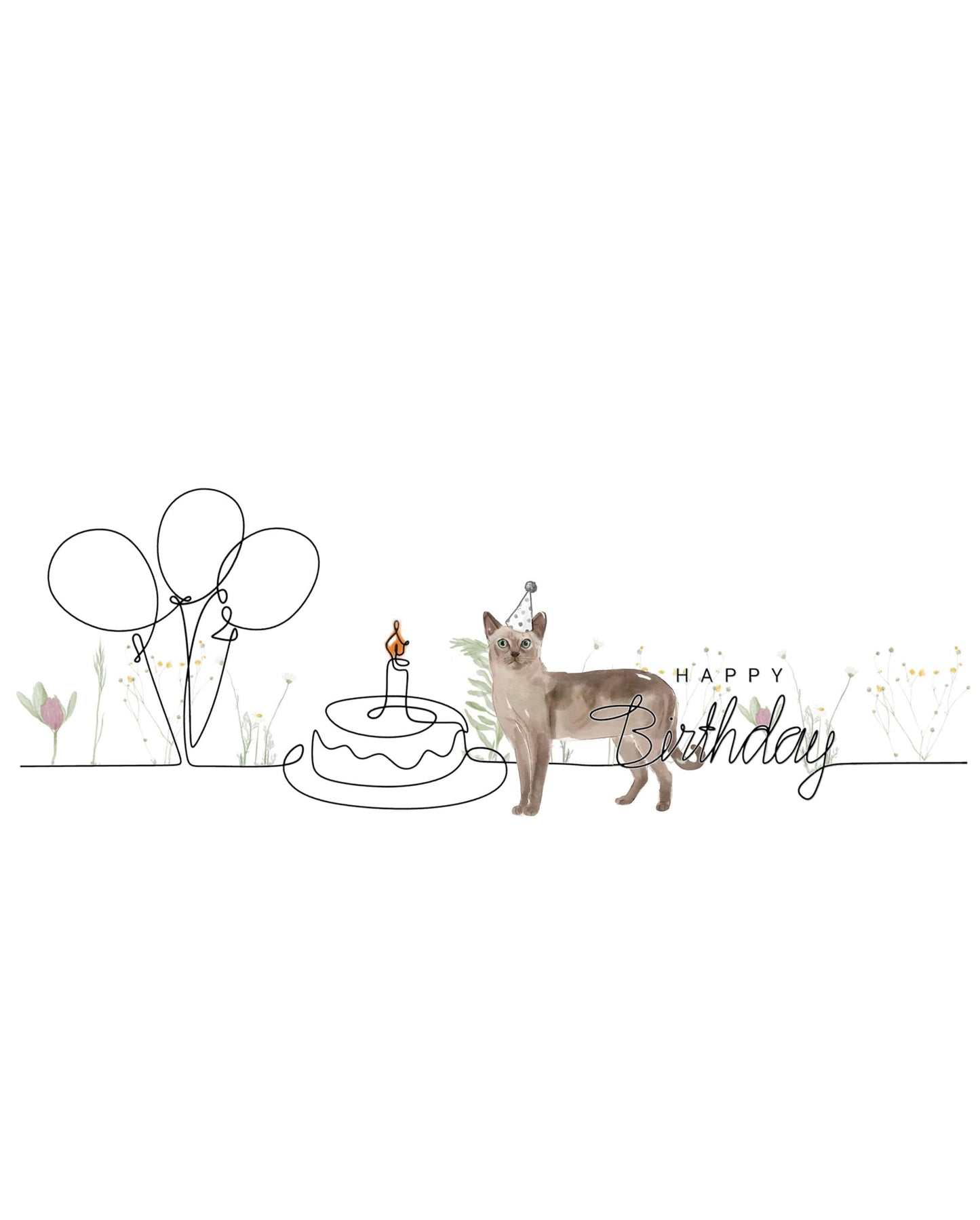 Tonkinese Birthday Cat Card