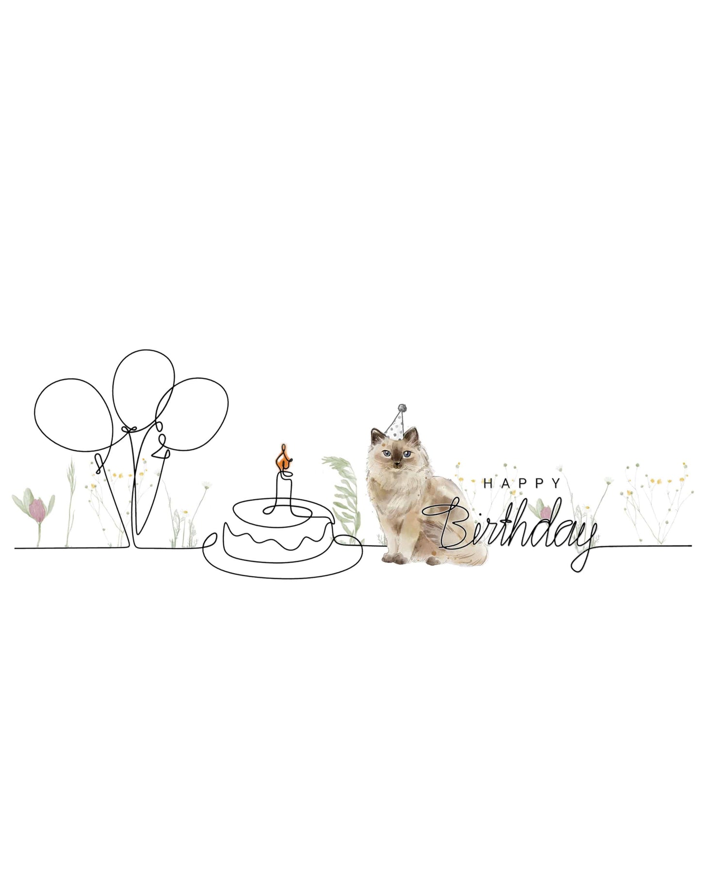 Ragdoll Birthday Cat Card