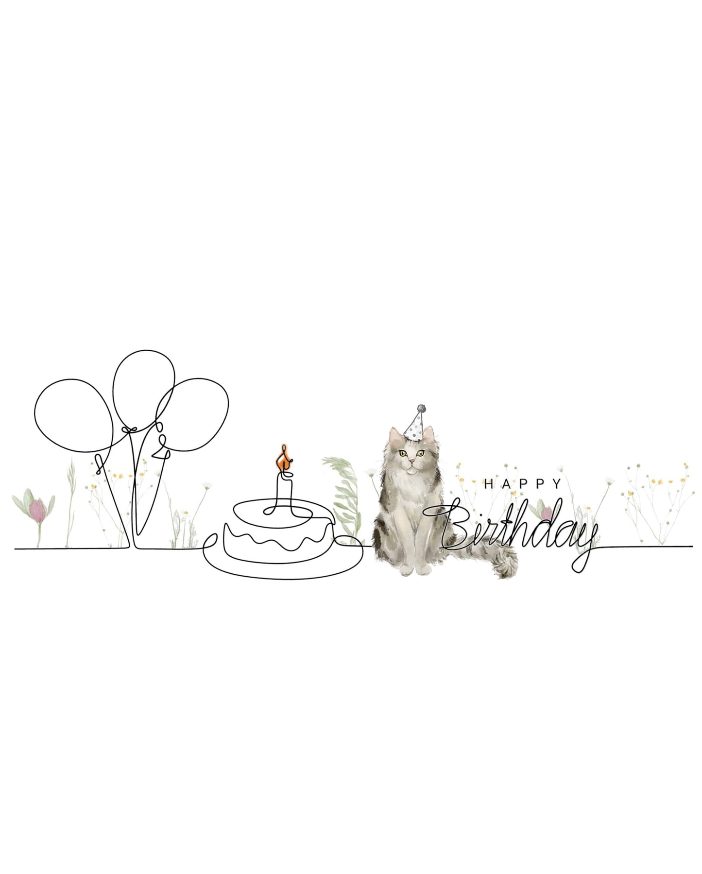 Ragamuffin Birthday Cat Card