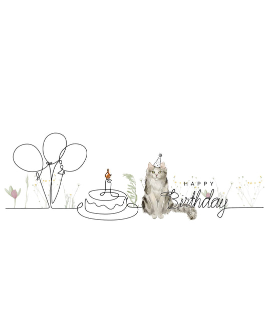 Ragamuffin Birthday Cat Card