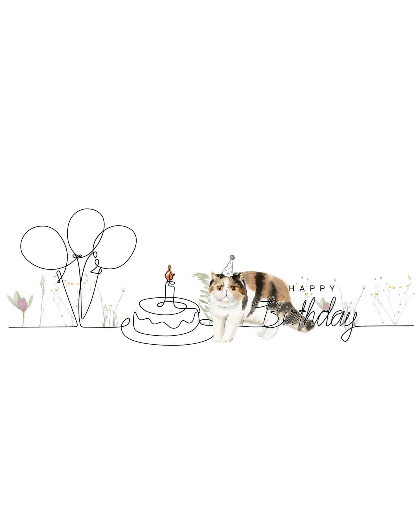 Exotic Shorthair Birthday Cat Card