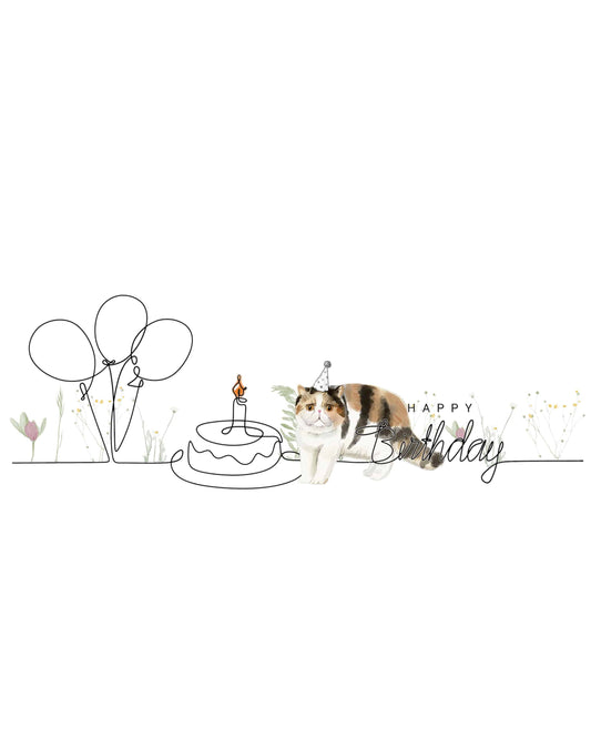 Exotic Shorthair Birthday Cat Card