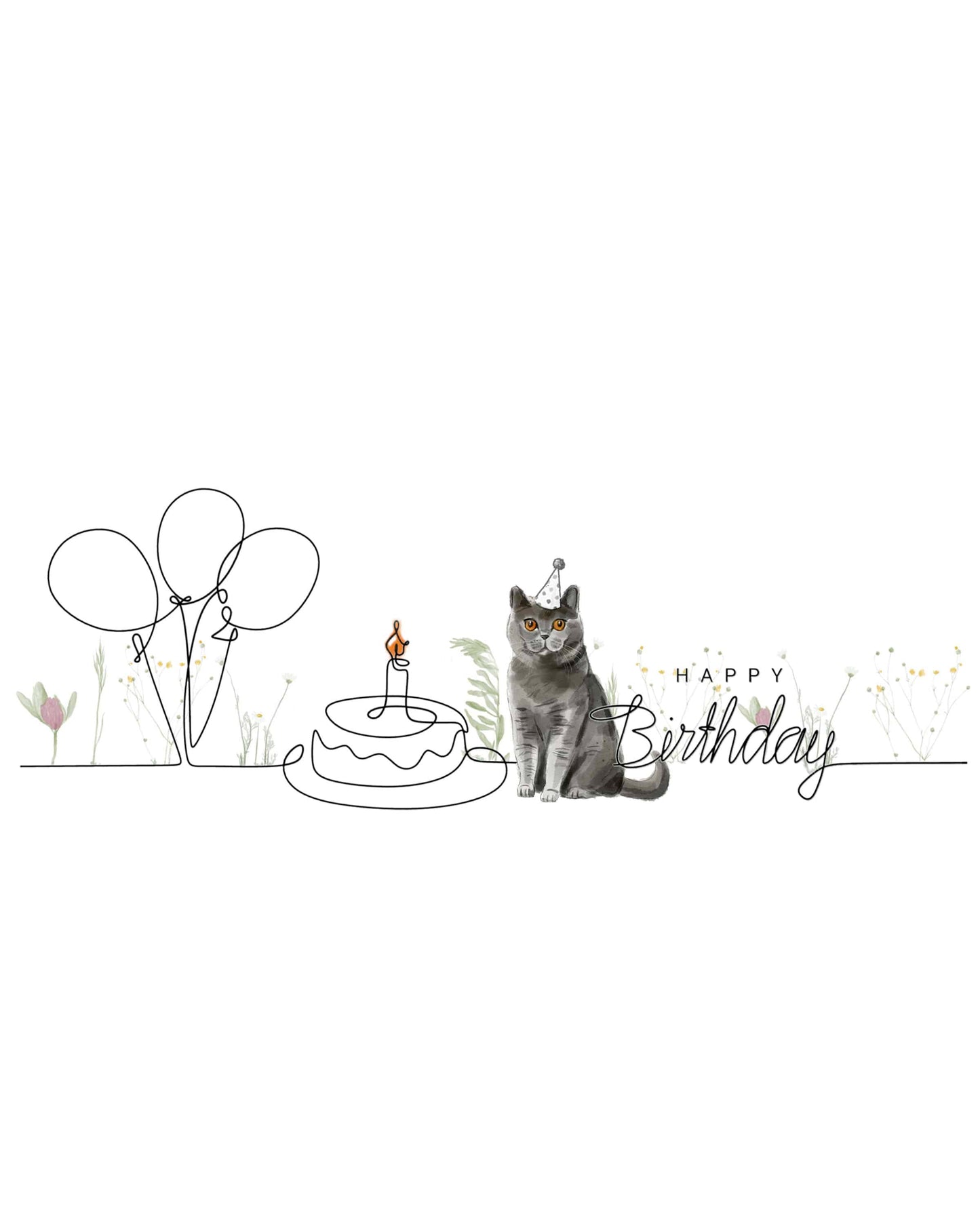 British Shorthair Birthday Cat Card