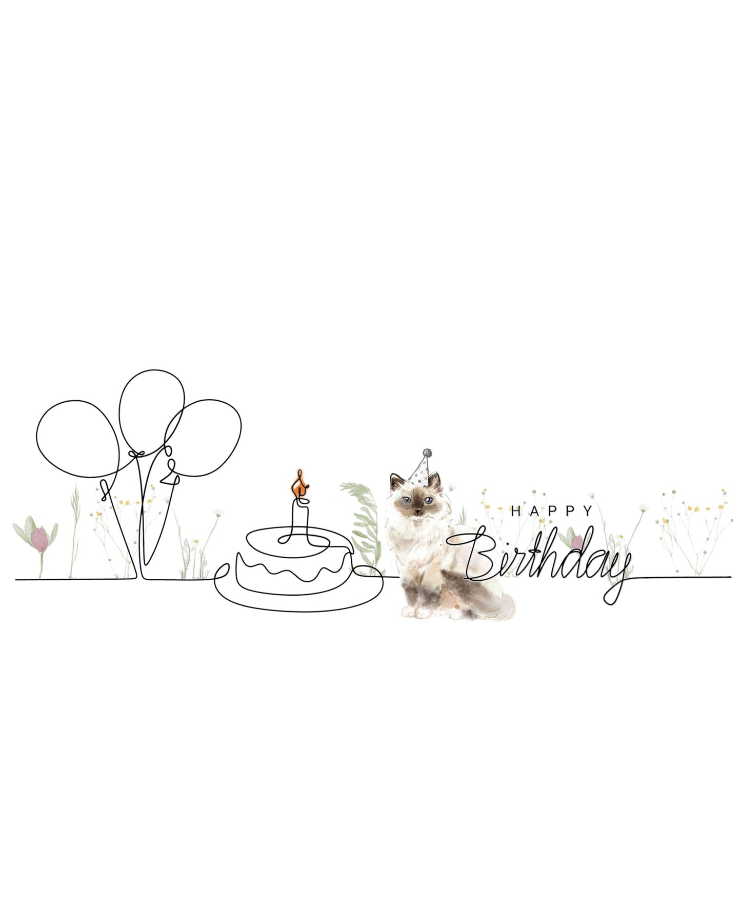 Birman Birthday Cat Card