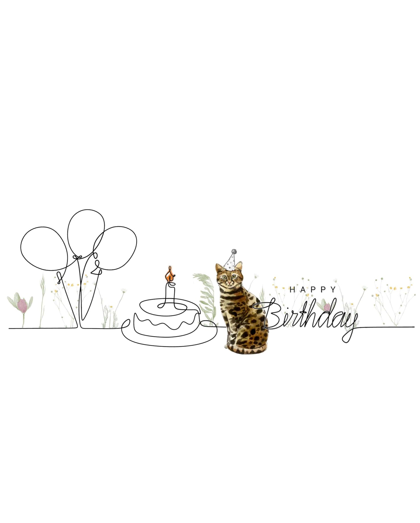 Bengal Birthday Cat Card