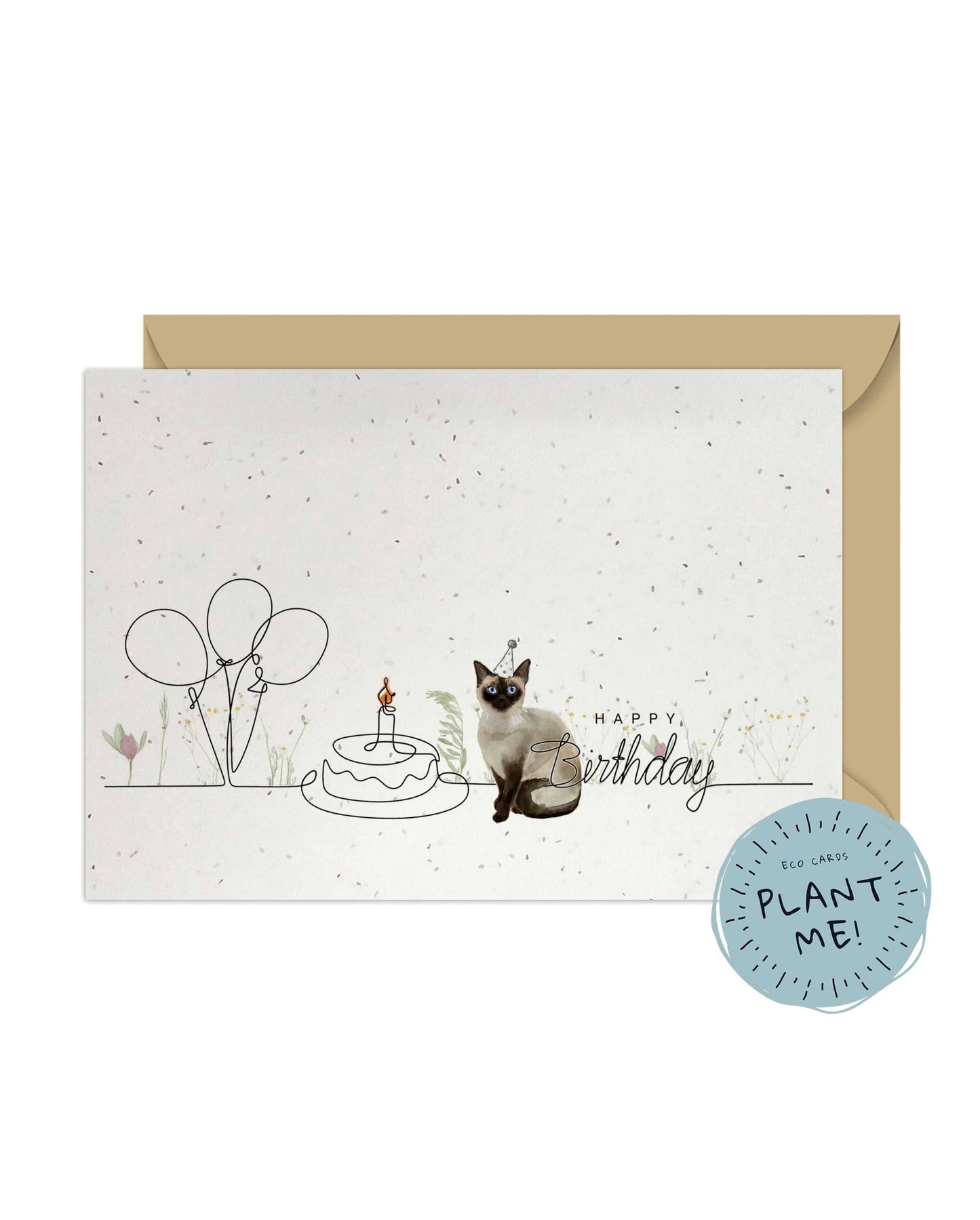 Siamese Birthday Cat Card