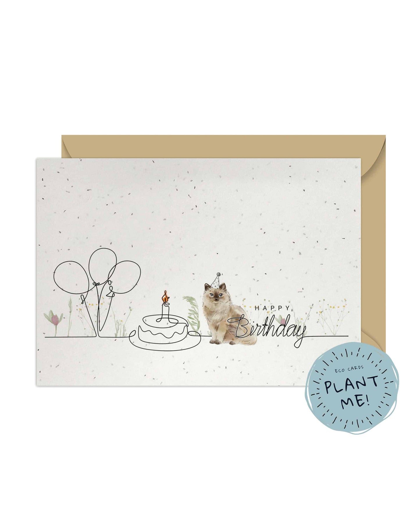 Ragdoll Birthday Cat Card