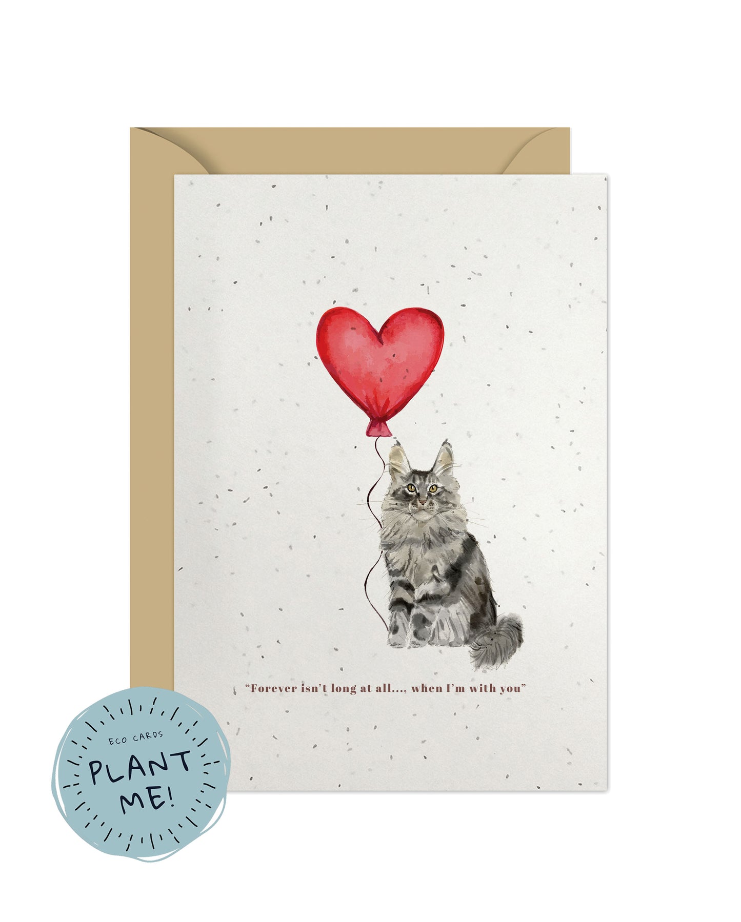 Forever isn't Long, Maine Coon Anniversary Card