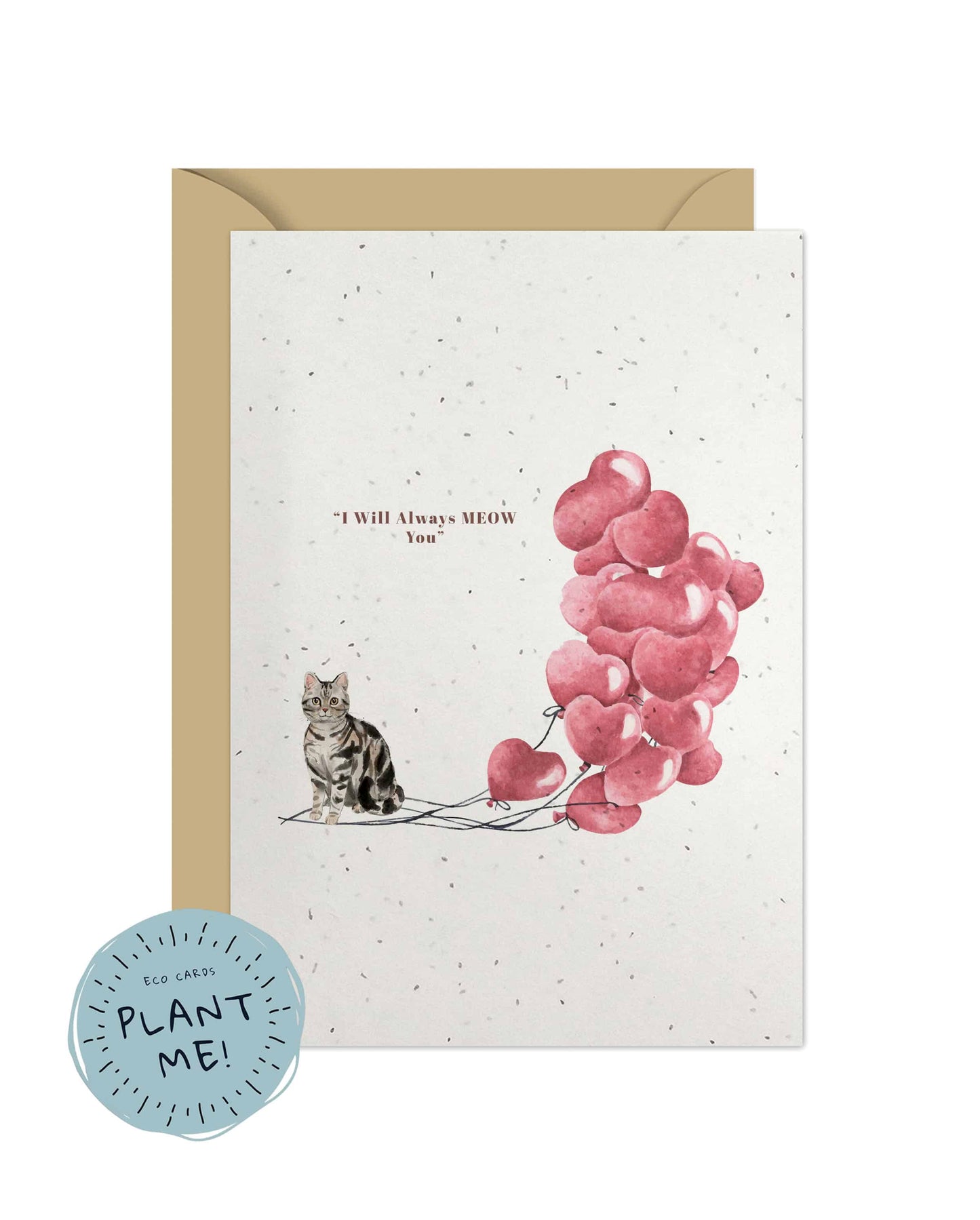 I will always MEOW You, Silver American Shorthair Valentine's Card