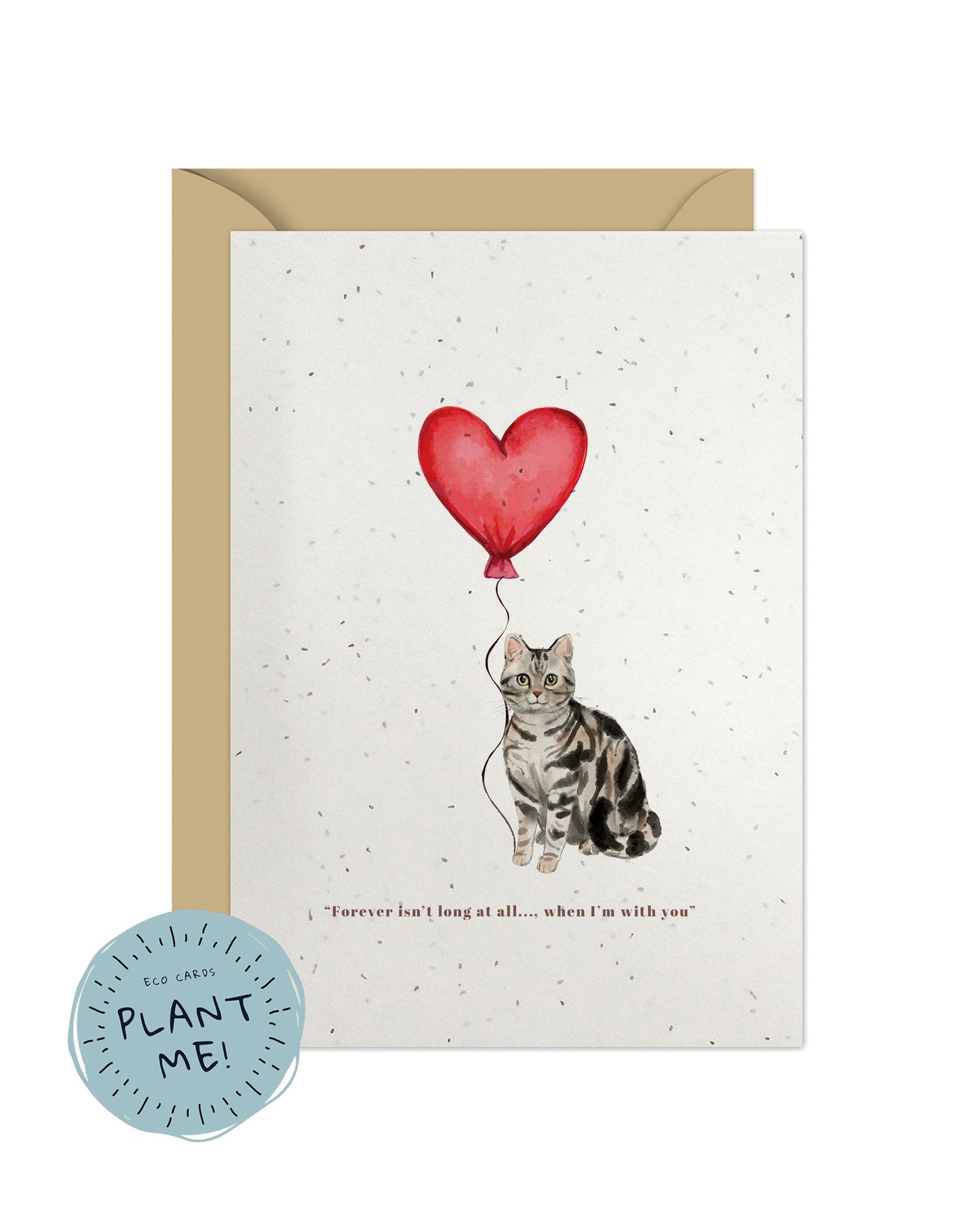 Forever isn't Long, Silver American Shorthair Anniversary Card