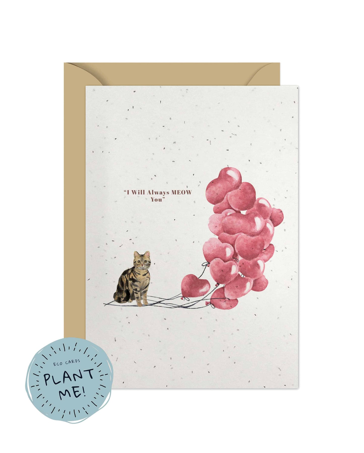 I will always MEOW You, Brown American Shorthair Valentine's Card