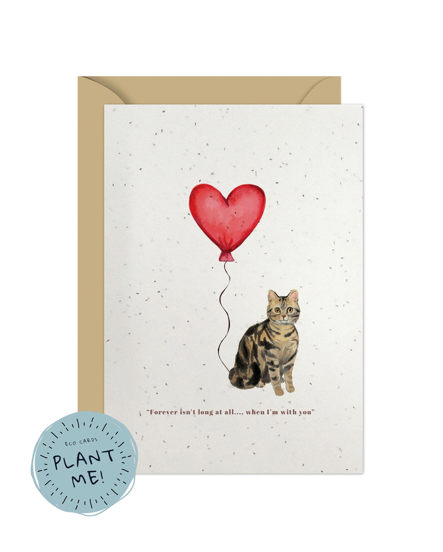 Forever isn't Long, Brown American Shorthair Anniversary Card