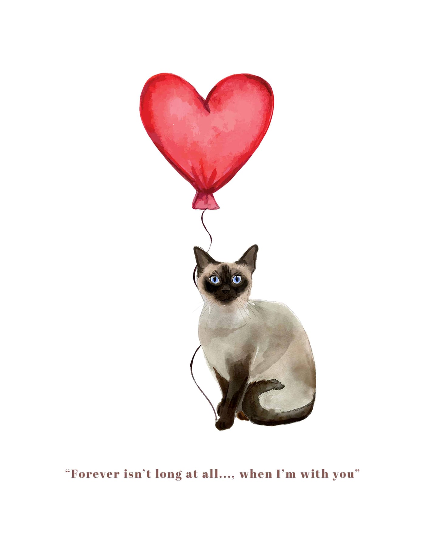 Forever isn't Long, Siamese Anniversary Card