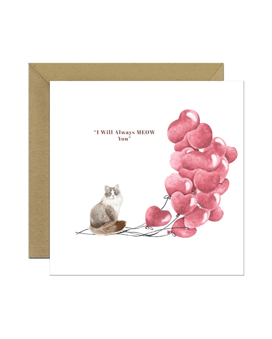 I will always MEOW You, Siberian Valentine's Card