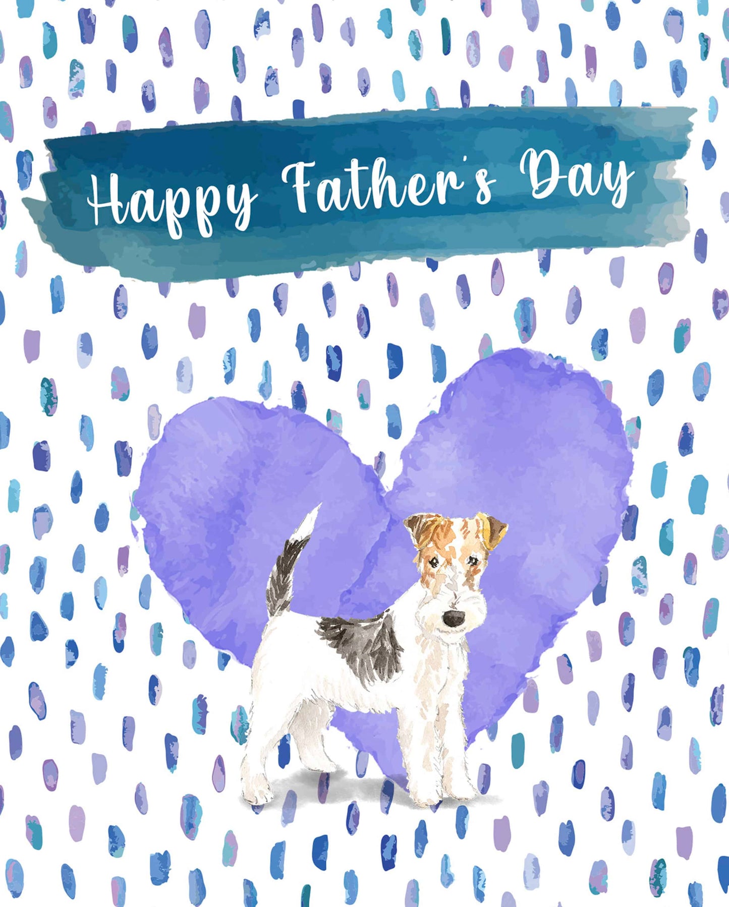 Wire Haired Fox Terrier Dog Father's Day Card