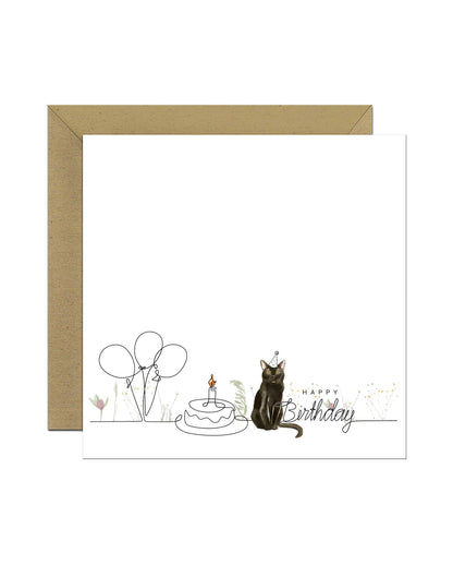 Bombay Birthday Cat Card