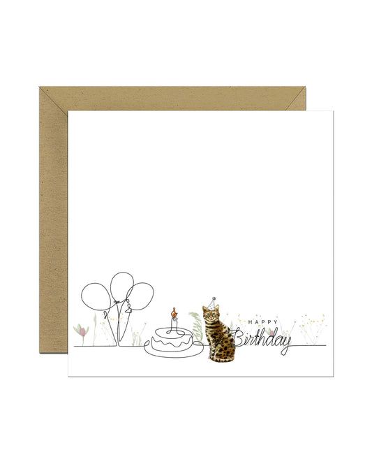 Bengal Birthday Cat Card